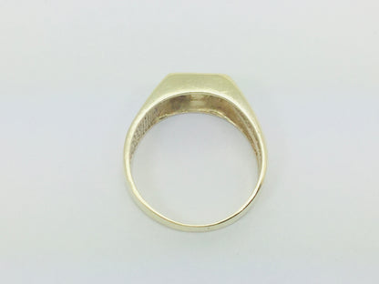 10k Yellow Gold Round Cut 5pt Diamond Letter 'B' Initial Ring