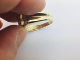 10k Yellow Gold Round Cut 5pt Diamond Letter 'B' Initial Ring