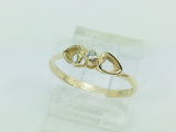 10k Yellow Gold Round Cut 2pt Solitaire Diamond Heart Ring