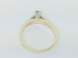 14k Yellow Gold Round Cut 29pt Diamond with Channel Set Accent Ring