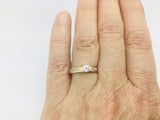 14k Yellow Gold Round Cut 29pt Diamond with Channel Set Accent Ring