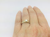 14k Yellow Gold Round Cut 29pt Diamond with Channel Set Accent Ring