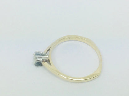 14k Yellow Gold Round Cut 10pt Diamond Solitaire Ring