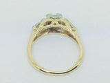 14k Yellow and White Gold Round Cut 11pt Diamond Solitaire Vintage Ring