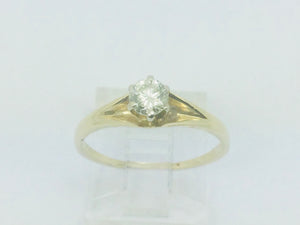 14k Yellow Gold Round Cut 33pt Diamond Solitaire Ring