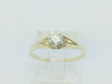 14k Yellow Gold Round Cut 33pt Diamond Solitaire Ring