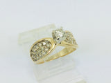 14k Yellow Gold Round Cut 35pt Diamond Cluster Ring