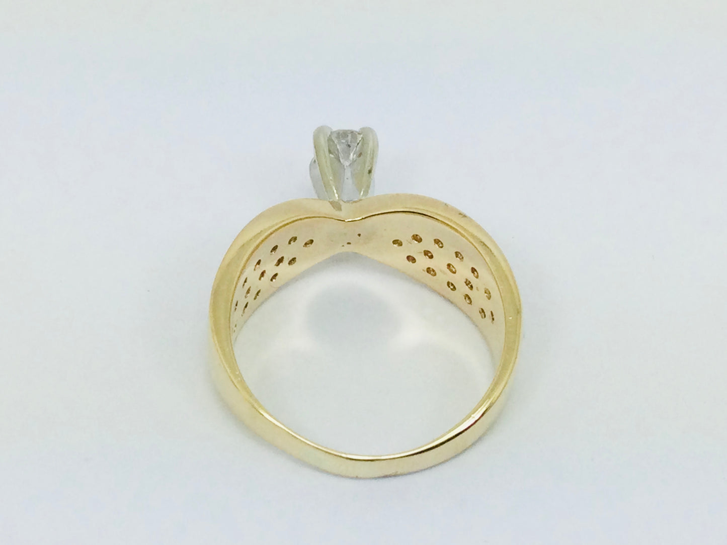 14k Yellow Gold Round Cut 35pt Diamond Cluster Ring
