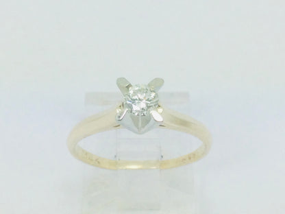 14k Yellow Gold Round Cut 30pt Diamond Solitaire Ring