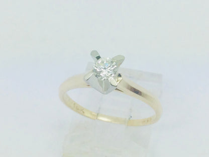14k Yellow Gold Round Cut 30pt Diamond Solitaire Ring