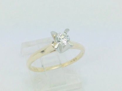 14k Yellow Gold Round Cut 30pt Diamond Solitaire Ring