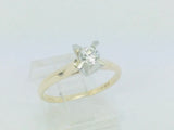 14k Yellow Gold Round Cut 30pt Diamond Solitaire Ring