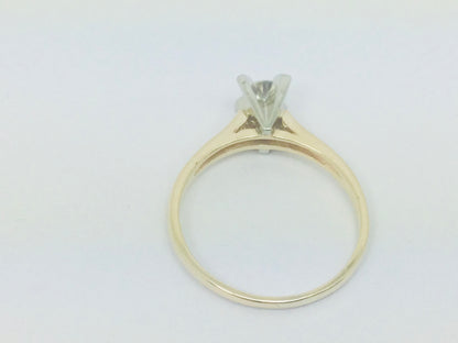 14k Yellow Gold Round Cut 30pt Diamond Solitaire Ring