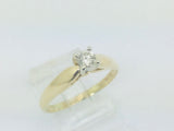 14k Yellow Gold Round Cut 25pt Diamond Solitaire Ring