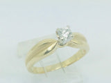 14k Yellow Gold Round Cut 22pt Diamond Solitaire Ring