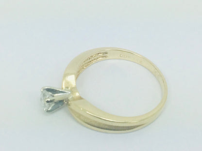 14k Yellow Gold Round Cut 22pt Diamond Solitaire Ring
