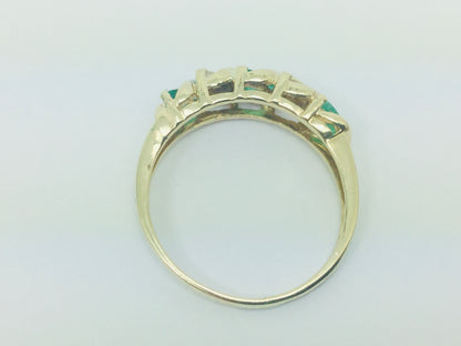 14k Yellow Gold Marquise Cut 60pt Emerald May Birthstone & Diamond Ring