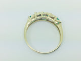 14k Yellow Gold Marquise Cut 60pt Emerald May Birthstone & Diamond Ring