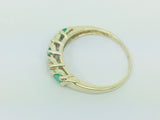 14k Yellow Gold Marquise Cut 60pt Emerald May Birthstone & Diamond Ring