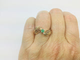 14k Yellow Gold Round Cut 10pt Emerald May Birthstone Ring