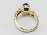 14k Yellow Gold Oval Cut Star Sapphire September Birthstone Ring