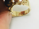 14k Yellow Gold Oval Cut Star Sapphire September Birthstone Ring