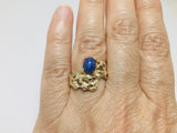 14k Yellow Gold Oval Cut Star Sapphire September Birthstone Ring