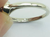 14k White Gold Round Cut 25pt Diamond & 16pt Sapphire Ring