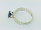 14k White Gold Emerald Cut 66pt Sapphire September Birthstone Ring