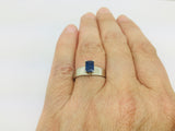14k White Gold Emerald Cut 66pt Sapphire September Birthstone Ring