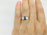 14k White Gold Emerald Cut 66pt Sapphire September Birthstone Ring