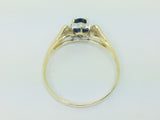 10k Yellow Gold Heart Cut 45pt Sapphire September Birthstone & 1pt Diamond Ring