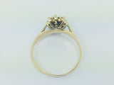 10k Yellow Gold Oval Cut 25pt Sapphire September Birthstone & 8pt Diamond Halo Ring