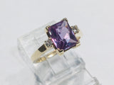 10k Yellow Gold Emerald Cut 1.5ct Mystic Topaz & Cubic Zirconia (CZ) Ring