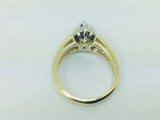 10k Yellow Gold Oval Cut 30pt Sapphire September Birthstone & 14pt Diamond Halo Cluster Ring