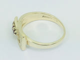 10k Yellow Gold Round Cut 9pt Ruby July Birthstone Belt Buckle Ring