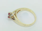 10k Yellow Gold Round Cut 16pt Ruby July Birthstone Cluster Ring
