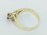 10k Yellow Gold Round Cut 16pt Ruby July Birthstone Cluster Ring