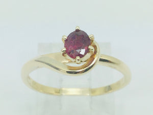 14k Yellow Gold Oval Cut Ruby July Birthstone Solitaire Ring