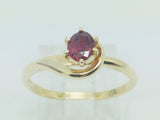14k Yellow Gold Oval Cut Ruby July Birthstone Solitaire Ring