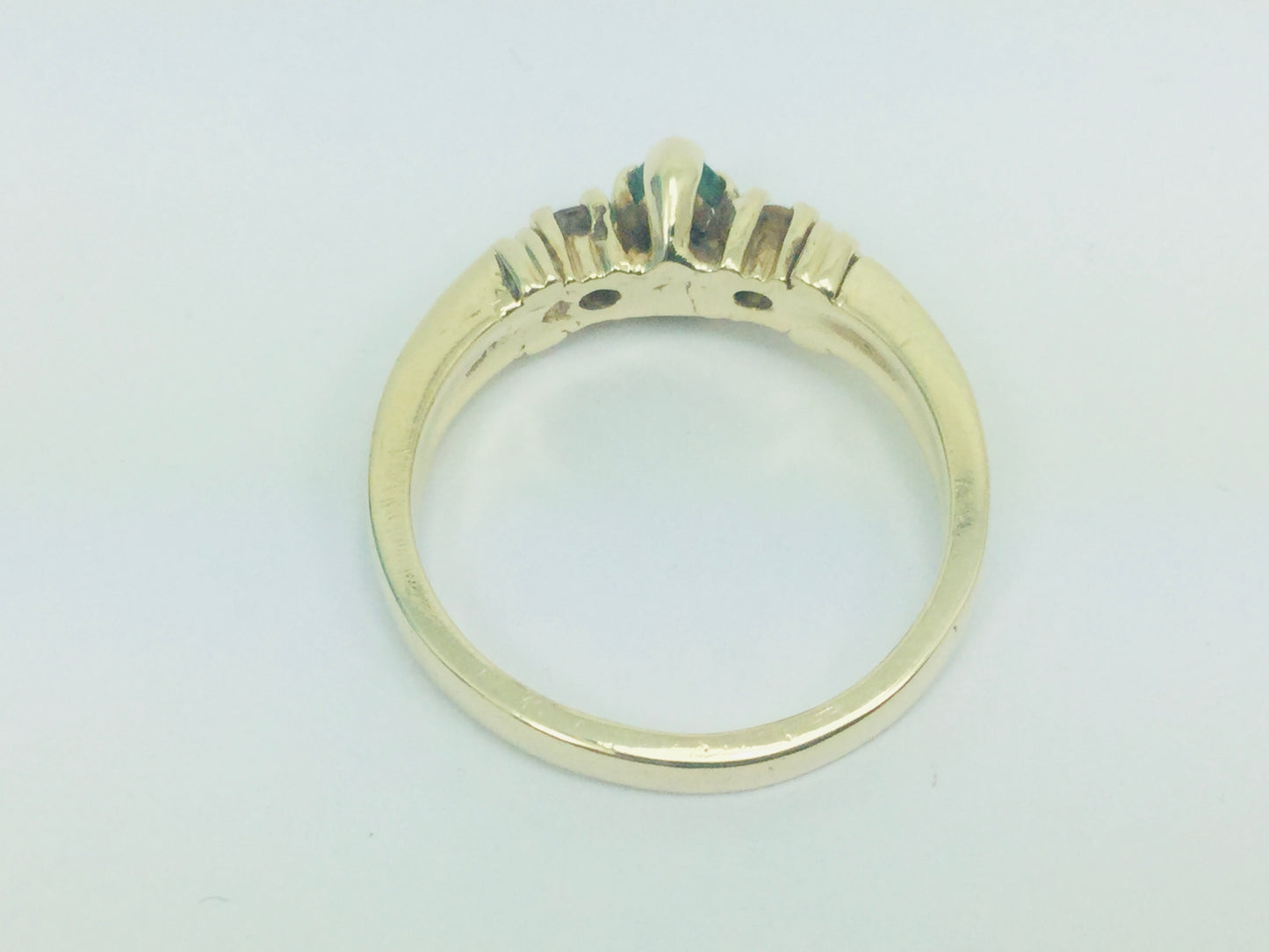 10k Yellow Gold Pear Cut Emerald May Birthstone, Citrine and Garnet Ring