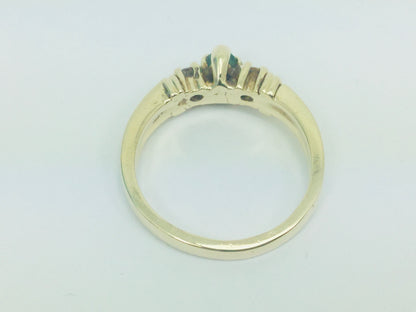 10k Yellow Gold Pear Cut Emerald May Birthstone, Citrine and Garnet Ring