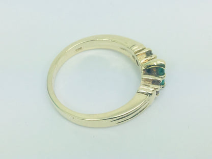 10k Yellow Gold Pear Cut Emerald May Birthstone, Citrine and Garnet Ring