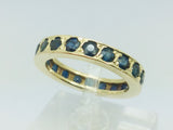10k Yellow Gold Round Cut 1.2ct Sapphire September Birthstone Eternity Band Ring