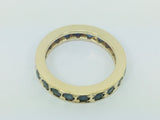 10k Yellow Gold Round Cut 1.2ct Sapphire September Birthstone Eternity Band Ring