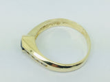 14k Yellow Gold Round Cut 25pt Sapphire September Birthstone & 10pt Diamond Ring
