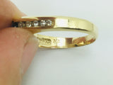 14k Yellow Gold Round Cut 25pt Sapphire September Birthstone & 10pt Diamond Ring
