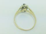 14k Yellow Gold Oval Cut 20pt Sapphire September Birthstone & 8pt Diamond Halo Ring