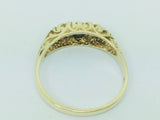 9k Yellow Gold Round Cut 45pt Sapphire September Birthstone & Cubic Zirconia (CZ) Ring