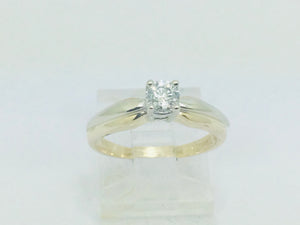14k Yellow Gold Round Cut 30pt Diamond Solitaire Ring